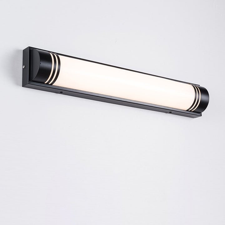 Moderne minimalistische Wandleuchte aus Acryl und Edelstahl mit rechteckigen Streifen und LED für den Außenbereich 