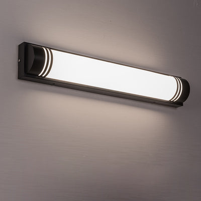 Moderne minimalistische Wandleuchte aus Acryl und Edelstahl mit rechteckigen Streifen und LED für den Außenbereich 