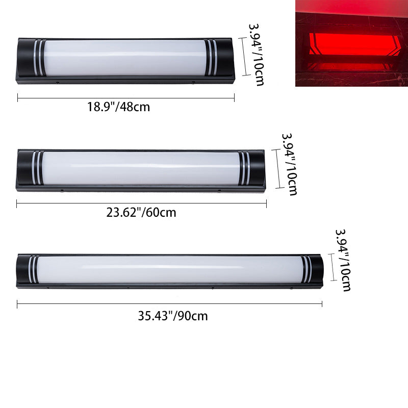 Moderne minimalistische Wandleuchte aus Acryl und Edelstahl mit rechteckigen Streifen und LED für den Außenbereich 