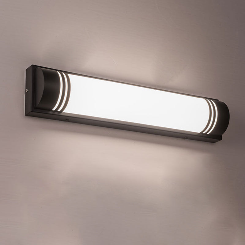 Moderne minimalistische Wandleuchte aus Acryl und Edelstahl mit rechteckigen Streifen und LED für den Außenbereich 
