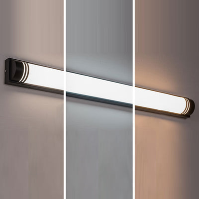 Moderne minimalistische Wandleuchte aus Acryl und Edelstahl mit rechteckigen Streifen und LED für den Außenbereich 