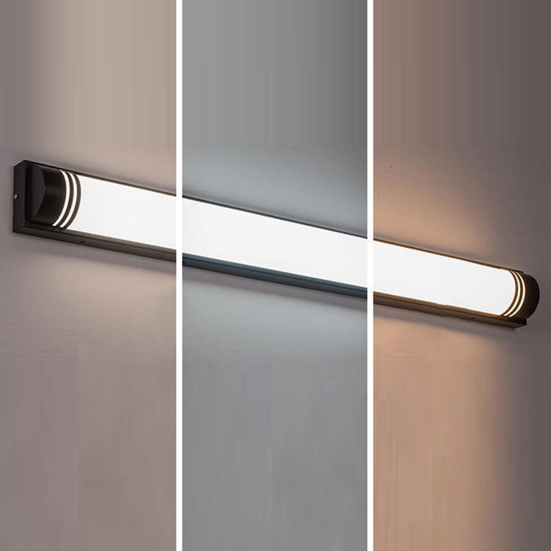 Moderne minimalistische Wandleuchte aus Acryl und Edelstahl mit rechteckigen Streifen und LED für den Außenbereich 