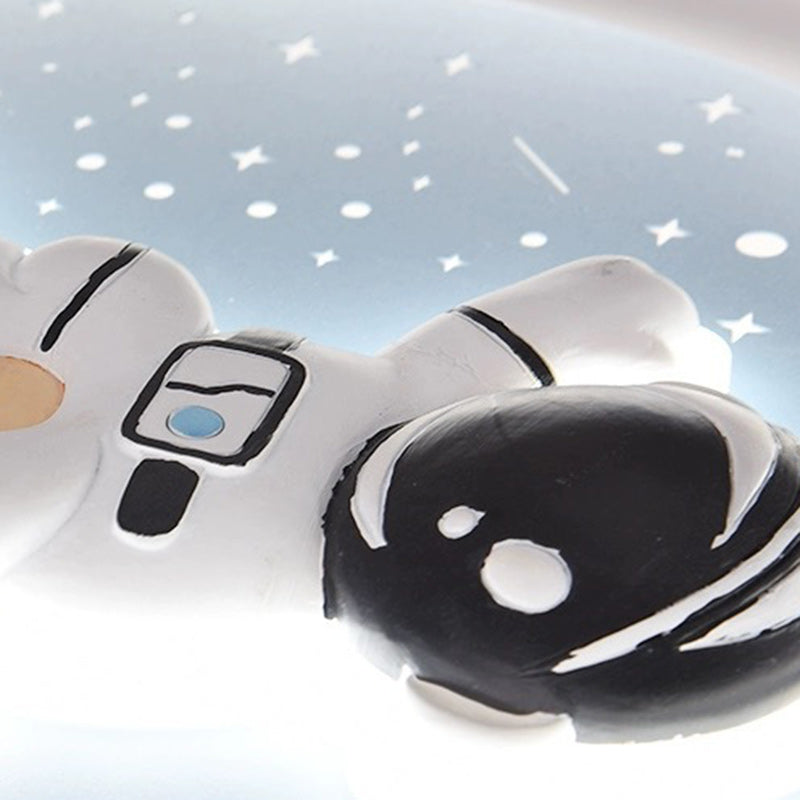 Moderne Art Deco Acryl Eisen Harz Hase Astronaut Runde LED Deckenleuchte für Schlafzimmer & Wohnzimmer 