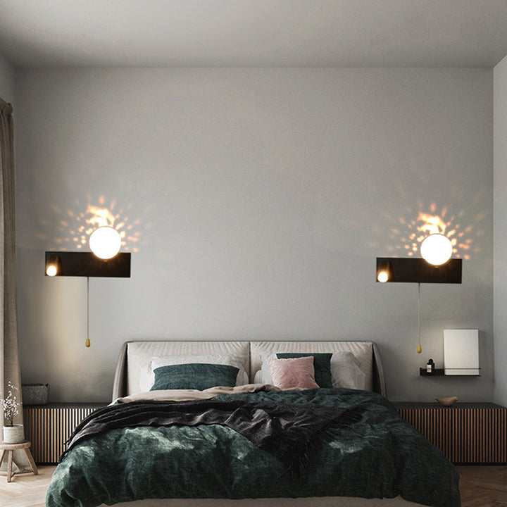 Zeitgenössische kreative PC Eisen Globus Rechteck LED Wandleuchte für Schlafzimmer &amp; Wohnzimmer 