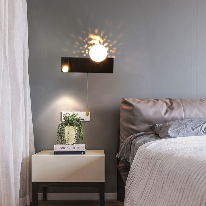 Zeitgenössische kreative PC Eisen Globus Rechteck LED Wandleuchte für Schlafzimmer &amp; Wohnzimmer 
