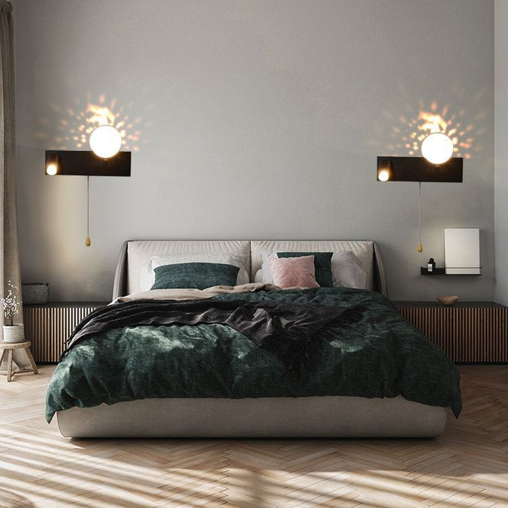 Zeitgenössische kreative PC Eisen Globus Rechteck LED Wandleuchte für Schlafzimmer &amp; Wohnzimmer 