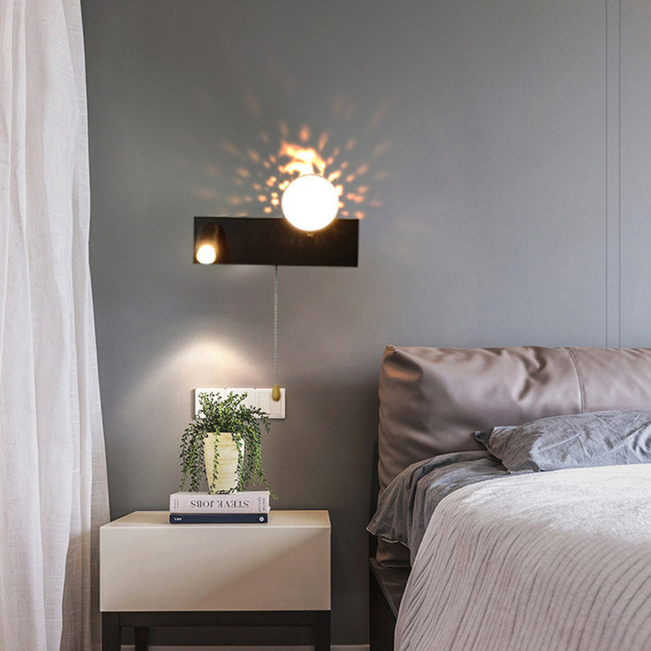 Zeitgenössische kreative PC Eisen Globus Rechteck LED Wandleuchte für Schlafzimmer &amp; Wohnzimmer 