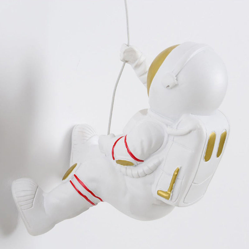 Moderne Art Deco PLA Harz Eisen Astronaut Planet Design 1-Licht Wandleuchte für Schlafzimmer & Wohnzimmer 