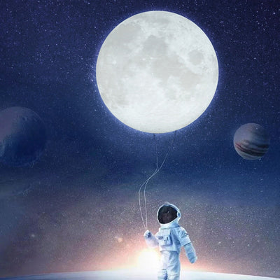 Moderne Art Deco PLA Harz Eisen Astronaut Planet Design 1-Licht Wandleuchte für Schlafzimmer & Wohnzimmer 