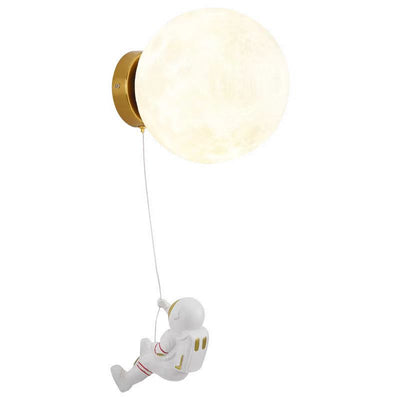 Moderne Art Deco PLA Harz Eisen Astronaut Planet Design 1-Licht Wandleuchte für Schlafzimmer & Wohnzimmer 
