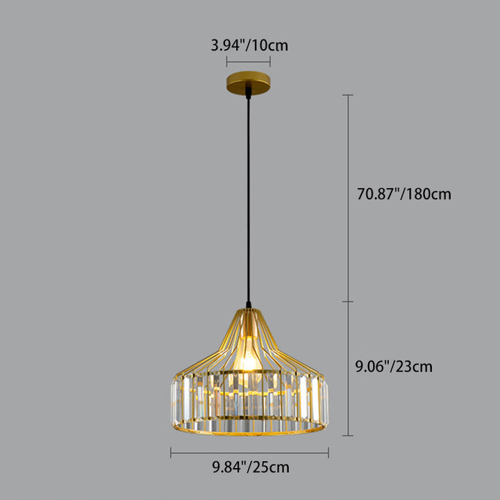 Contemporary Industrial Glass Iron Round Bowl Shade 1-Light Pendant Light For Bedroom & Living Room