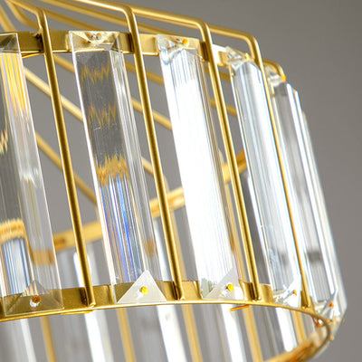 Suspension luminaire contemporain en verre industriel avec abat-jour rond en fer 1 lumière pour chambre et salon 