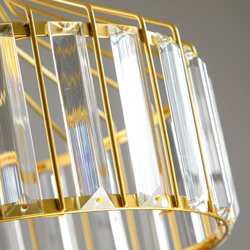 Suspension luminaire contemporain en verre industriel avec abat-jour rond en fer 1 lumière pour chambre et salon 
