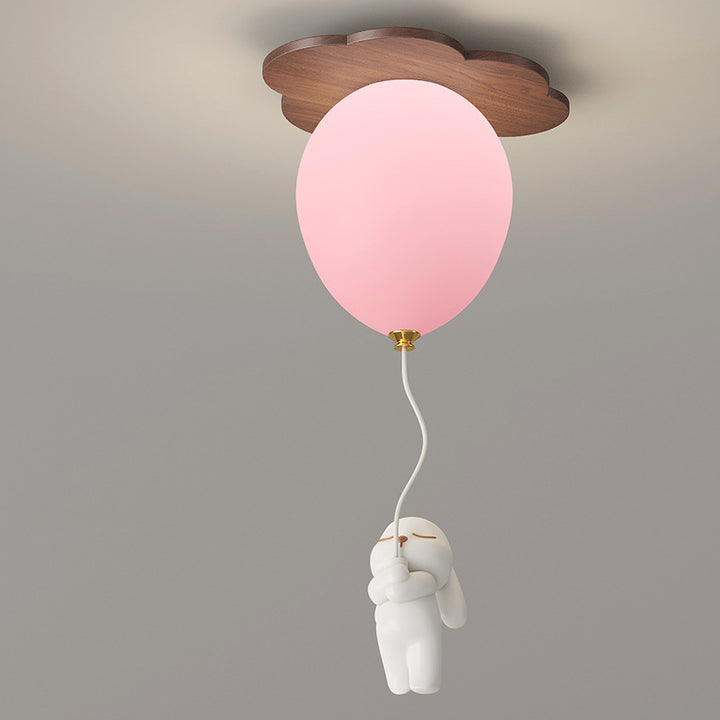 Contemporain Créatif PE Bois de Caoutchouc Ballon Animal Fleur LED Plafonnier Semi-Encastré Pour Chambre &amp; Salon 