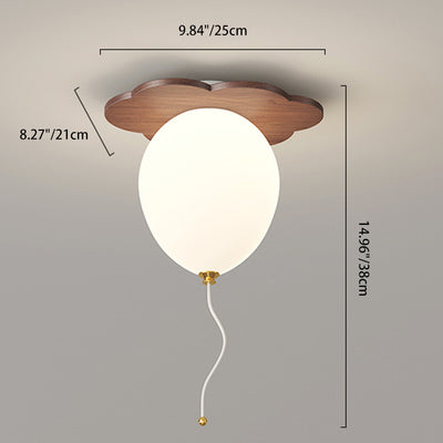 Zeitgenössische kreative PE-Gummibaum-Ballon-Tier-Blumen-LED-Halbeinbau-Deckenleuchte für Schlafzimmer & Wohnzimmer 