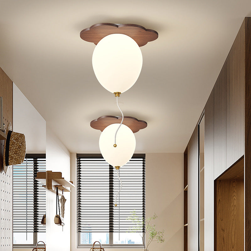 Zeitgenössische kreative PE-Gummibaum-Ballon-Tier-Blumen-LED-Halbeinbau-Deckenleuchte für Schlafzimmer & Wohnzimmer 