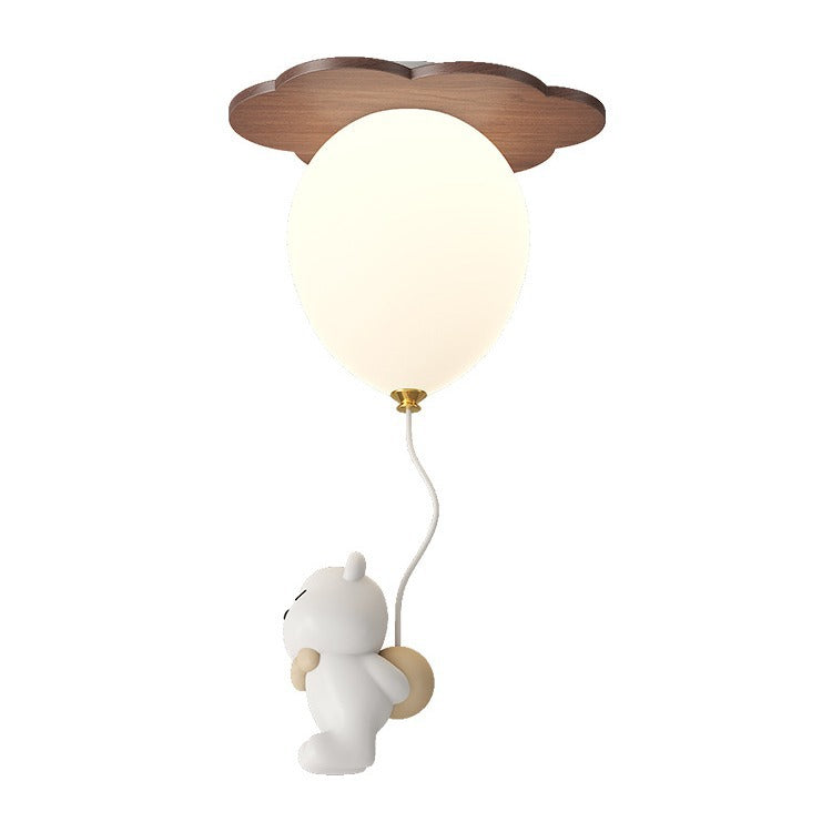 Contemporain Créatif PE Bois de Caoutchouc Ballon Animal Fleur LED Plafonnier Semi-Encastré Pour Chambre &amp; Salon 