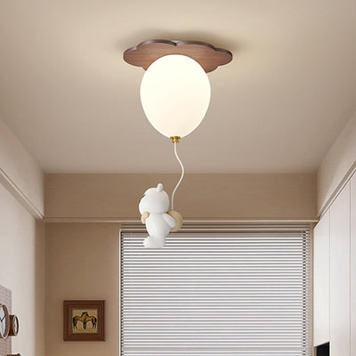 Zeitgenössische kreative PE-Gummibaum-Ballon-Tier-Blumen-LED-Halbeinbau-Deckenleuchte für Schlafzimmer & Wohnzimmer 