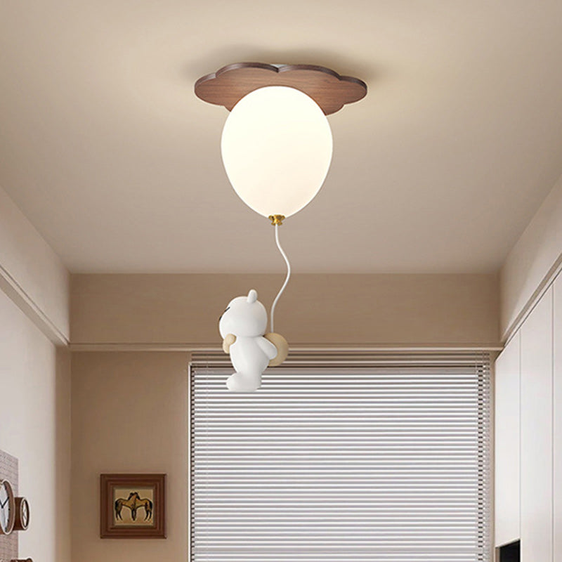 Zeitgenössische kreative PE-Gummibaum-Ballon-Tier-Blumen-LED-Halbeinbau-Deckenleuchte für Schlafzimmer & Wohnzimmer 