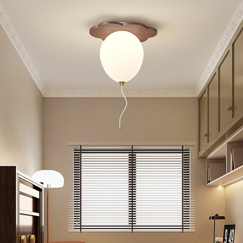 Contemporain Créatif PE Bois de Caoutchouc Ballon Animal Fleur LED Plafonnier Semi-Encastré Pour Chambre &amp; Salon 