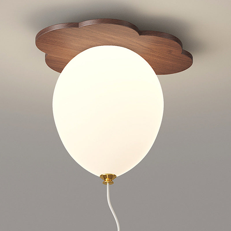 Contemporain Créatif PE Bois de Caoutchouc Ballon Animal Fleur LED Plafonnier Semi-Encastré Pour Chambre &amp; Salon 