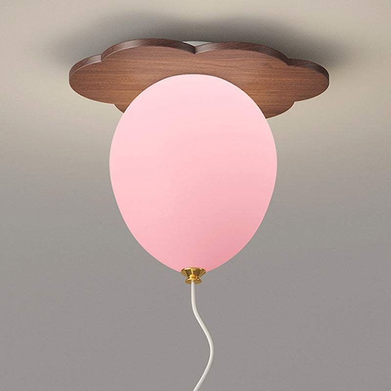 Contemporain Créatif PE Bois de Caoutchouc Ballon Animal Fleur LED Plafonnier Semi-Encastré Pour Chambre &amp; Salon 