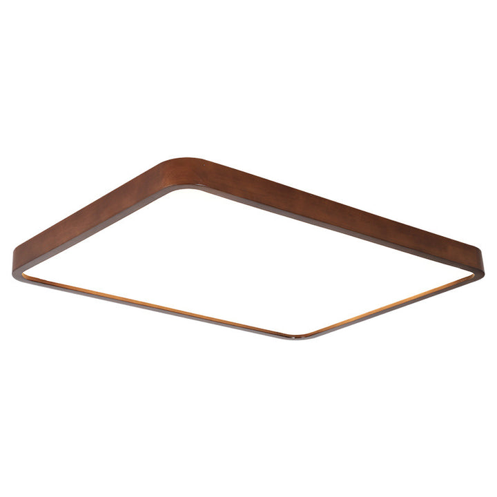 Traditionelle chinesische Acryl-Holz-Metall-Rechteckige LED-Deckenleuchte für das Wohnzimmer 