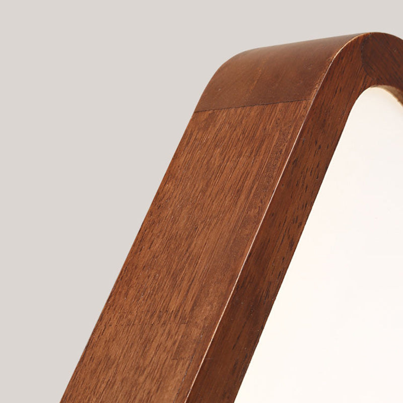 Traditionelle chinesische Acryl-Holz-Metall-Rechteckige LED-Deckenleuchte für das Wohnzimmer 