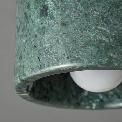 Zeitgenössische skandinavische Marmor-Metall-Rundzylinder 1-Licht Halbeinbau-Deckenleuchte für das Wohnzimmer 