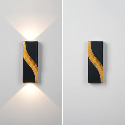 Applique murale LED rectangulaire en aluminium texturé moderne minimaliste pour extérieur 