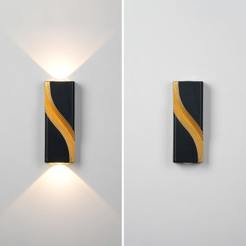 Applique murale LED rectangulaire en aluminium texturé moderne minimaliste pour extérieur 