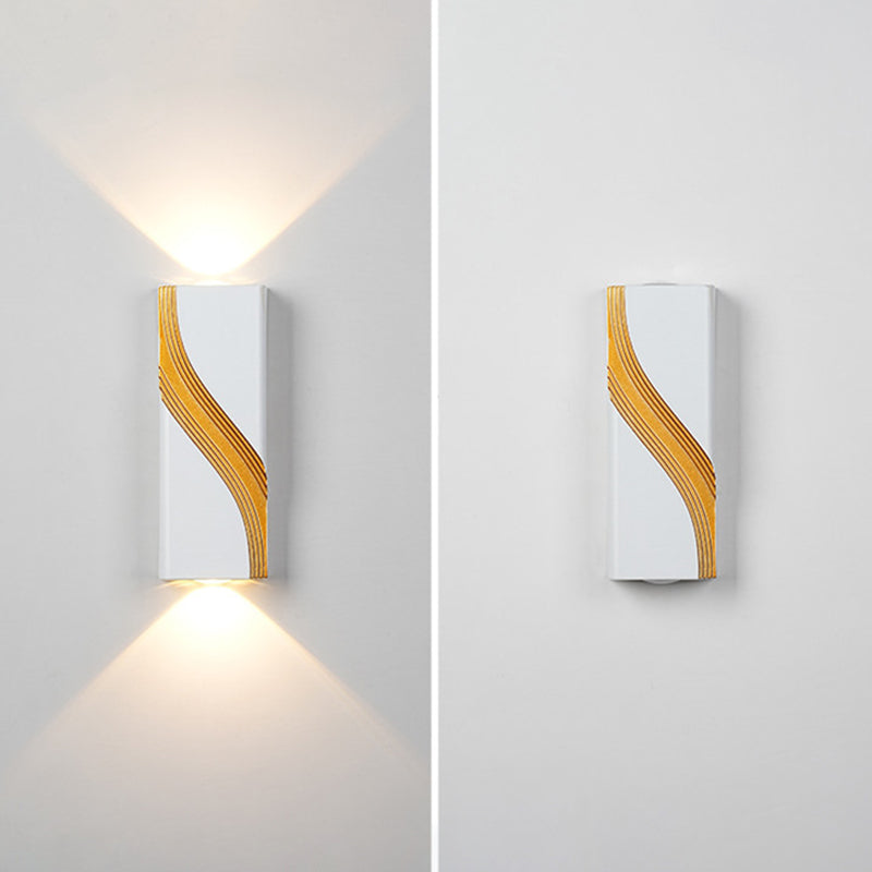 Applique murale LED rectangulaire en aluminium texturé moderne minimaliste pour extérieur 
