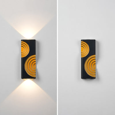 Applique murale LED rectangulaire en aluminium texturé moderne minimaliste pour extérieur 