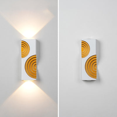 Applique murale LED rectangulaire en aluminium texturé moderne minimaliste pour extérieur 