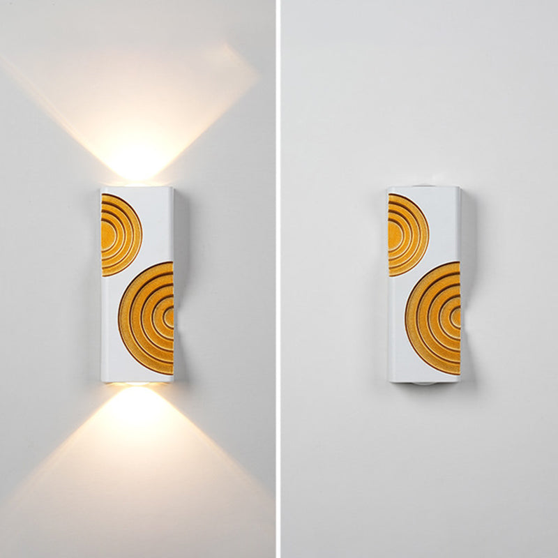 Applique murale LED rectangulaire en aluminium texturé moderne minimaliste pour extérieur 