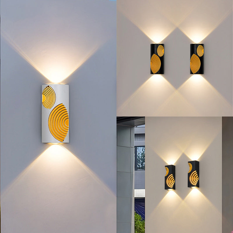 Applique murale LED rectangulaire en aluminium texturé moderne minimaliste pour extérieur 