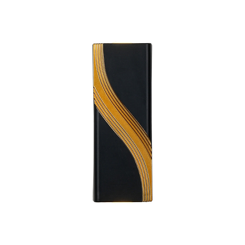 Applique murale LED rectangulaire en aluminium texturé moderne minimaliste pour extérieur 