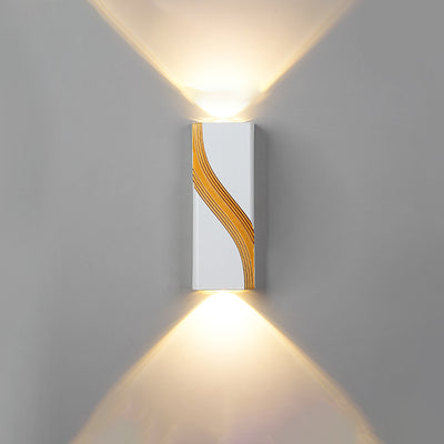 Applique murale LED rectangulaire en aluminium texturé moderne minimaliste pour extérieur 