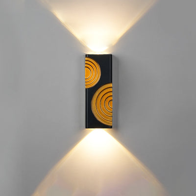 Applique murale LED rectangulaire en aluminium texturé moderne minimaliste pour extérieur 