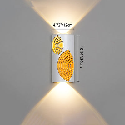 Applique murale LED rectangulaire en aluminium texturé moderne minimaliste pour extérieur 