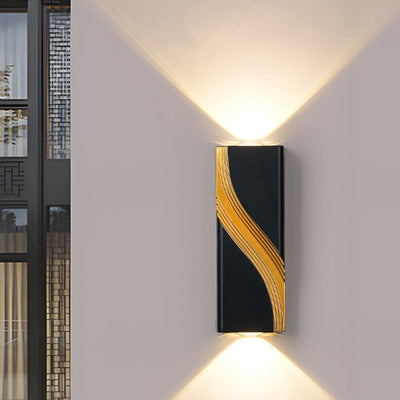Applique murale LED rectangulaire en aluminium texturé moderne minimaliste pour extérieur 