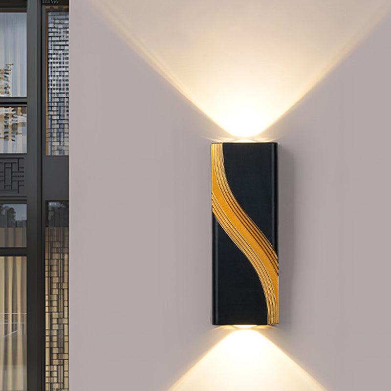 Applique murale LED rectangulaire en aluminium texturé moderne minimaliste pour extérieur 