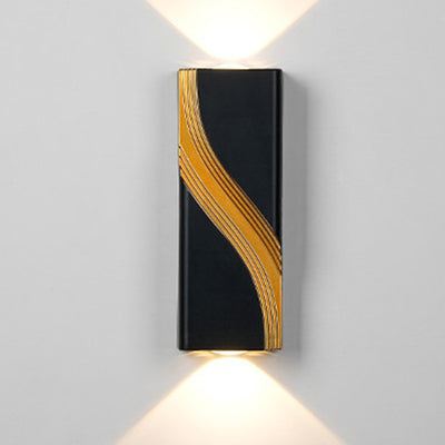Applique murale LED rectangulaire en aluminium texturé moderne minimaliste pour extérieur 