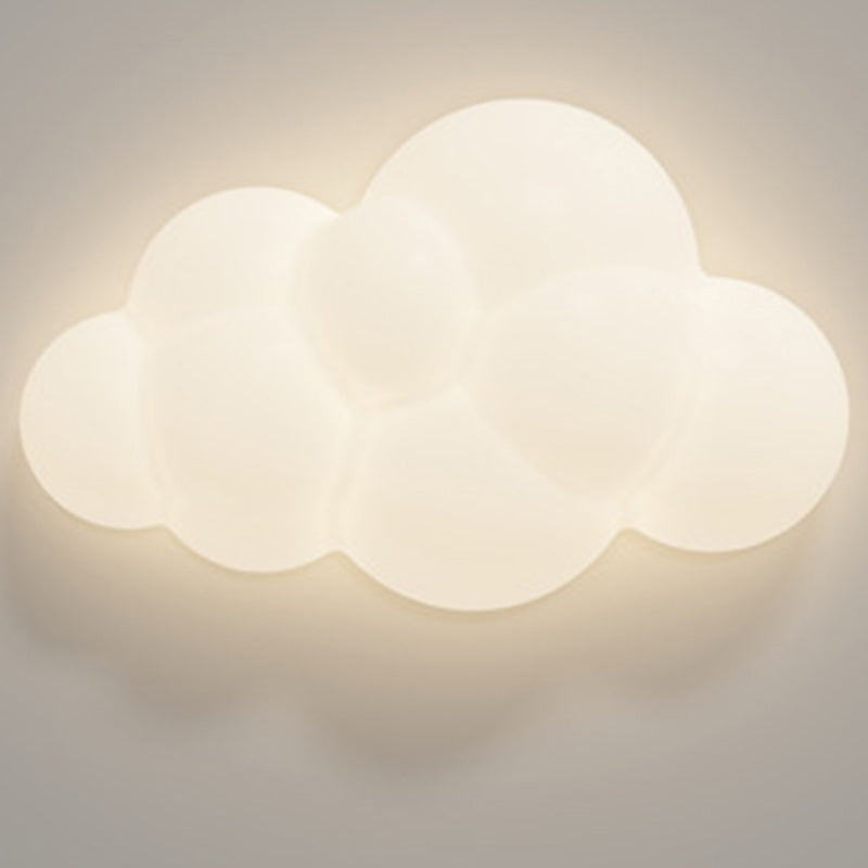 Applique murale LED en forme de nuage en fer créatif contemporain pour chambre à coucher et salon 
