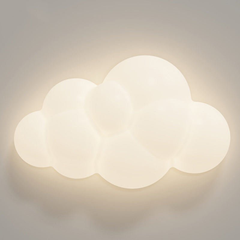 Applique murale LED en forme de nuage en fer créatif contemporain pour chambre à coucher et salon 