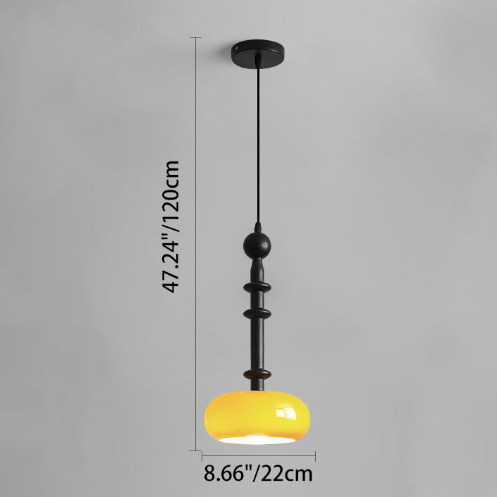 Lámpara colgante de 1 luz de cilindro redondo plano de vidrio de madera de caucho vintage tradicional para dormitorio y sala de estar 