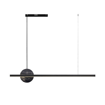Lámpara de araña LED redonda lineal de mármol de latón minimalista moderna para comedor 
