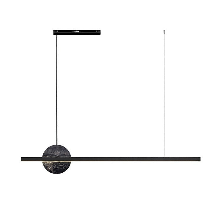 Lámpara de araña LED redonda lineal de mármol de latón minimalista moderna para comedor 