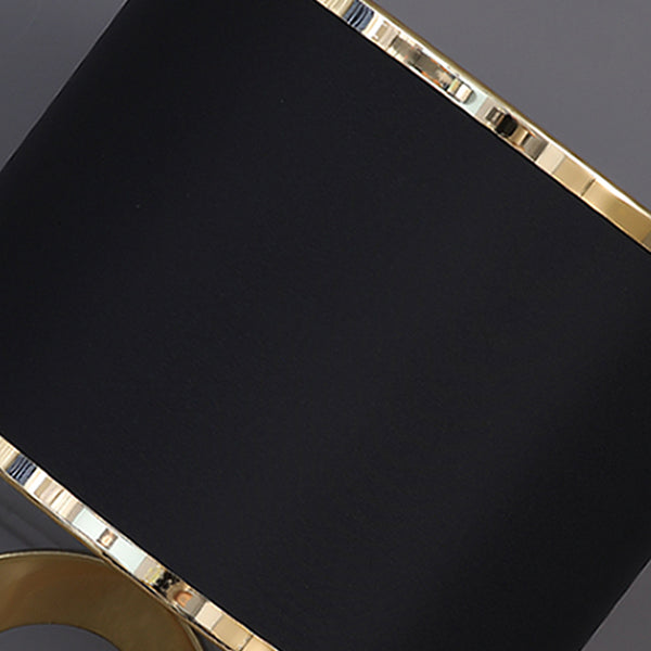 Contemporary Creative Fabric Metal Round-Ring 1-Light Table Lamp For Bedroom &amp; Living Room