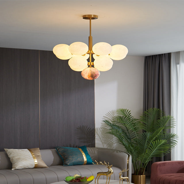 Plafonnier contemporain scandinave en PLA Fer Planète Ronde 5/13 Lumières pour Chambre et Salon 